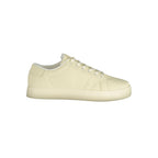 Calvin Klein Bianco polyester men's sneaker with white design, laces, and casual athletic style.