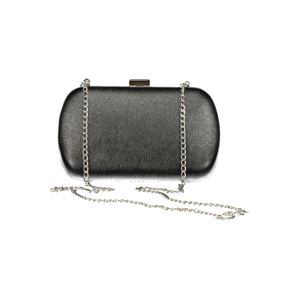 Mario Valentino Nero women's handbag made of polyurethane with sleek design and adjustable shoulder strap.