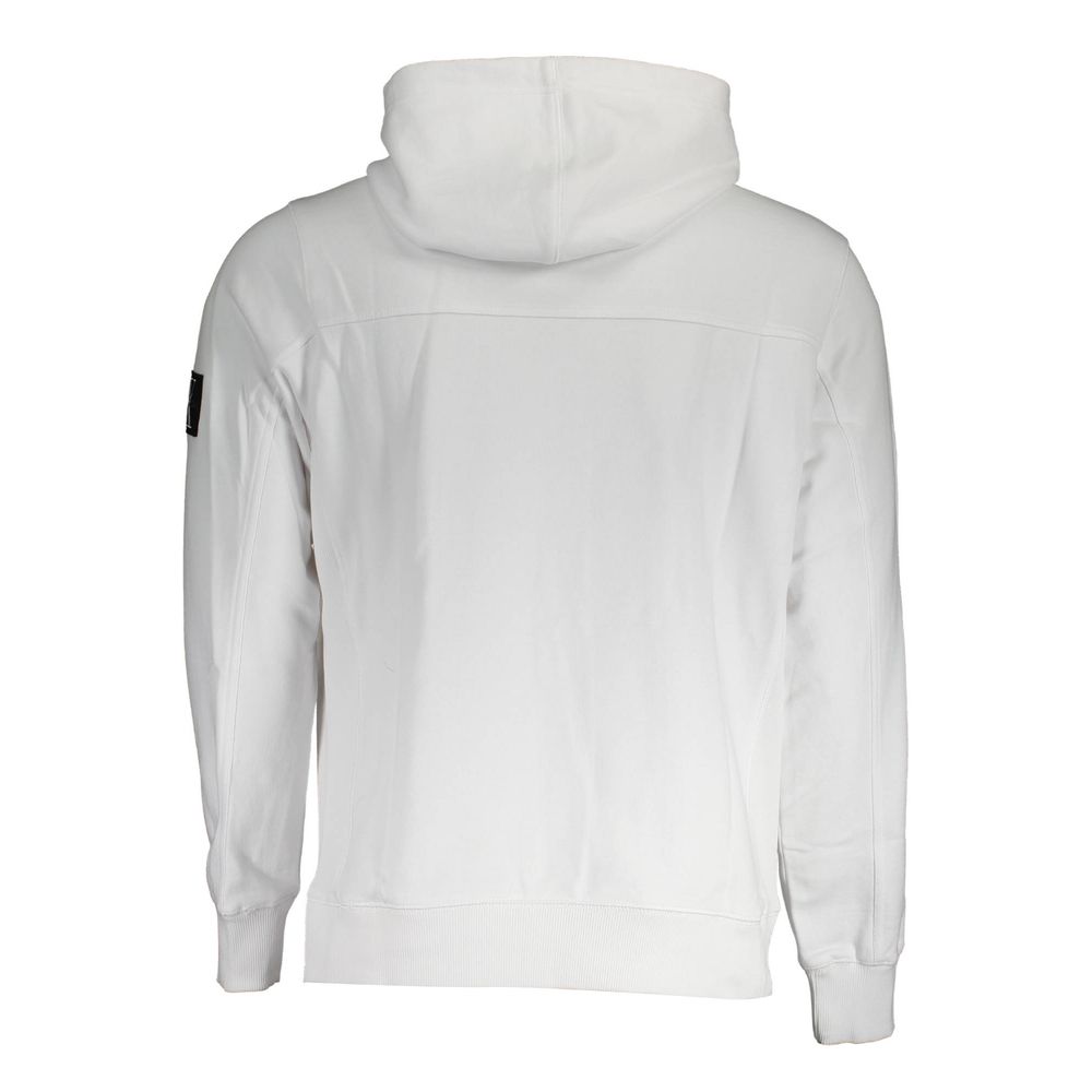 Calvin Klein Bianco cotton men's sweatshirt with crew neck and long sleeves, featuring the brand logo on front.