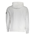 Calvin Klein Bianco cotton men's sweatshirt with crew neck and long sleeves, featuring the brand logo on front.