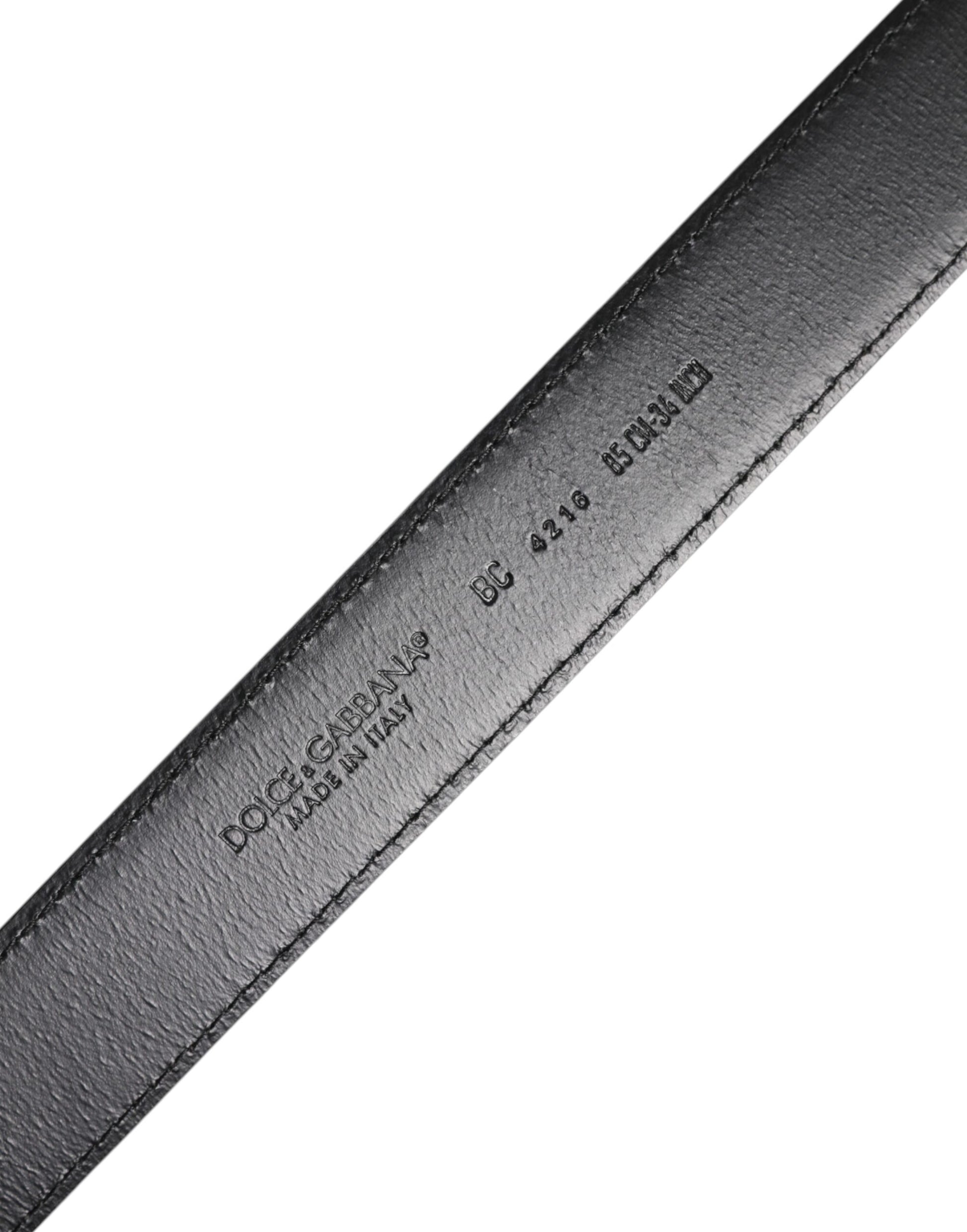 Dolce & Gabbana Brown Classic Calf Leather Silver Buckle Belt Dolce & Gabbana