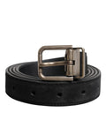 Dolce & Gabbana Black Calf Leather Classic Metal Buckle Belt - Eljoys Fashion 
