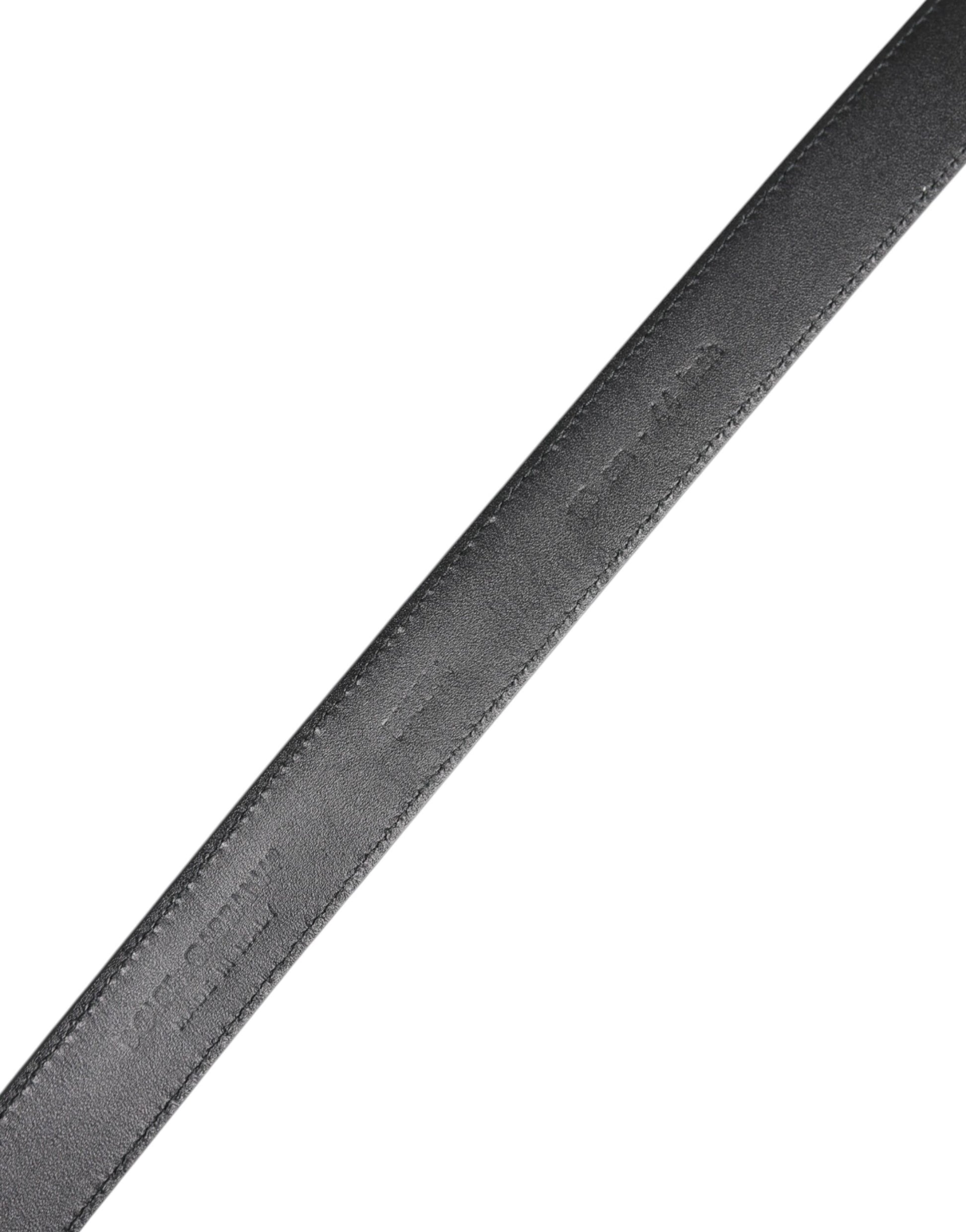 Dolce & Gabbana Black Calf Leather Classic Metal Buckle Belt Dolce & Gabbana