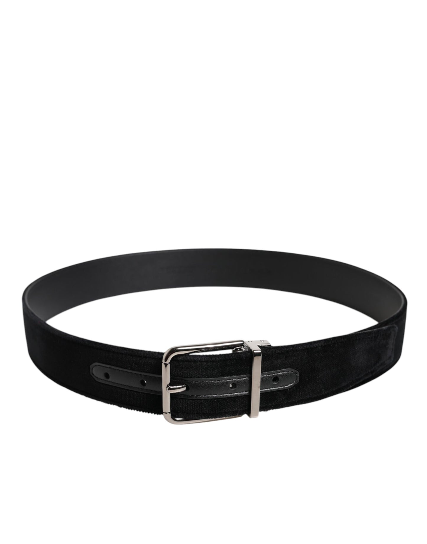 Dolce & Gabbana Black Cotton Silver Metal Buckle Belt Dolce & Gabbana