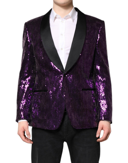 Dolce & Gabbana Purple SICILIA Sequin Embellish Coat Jacket Dolce & Gabbana