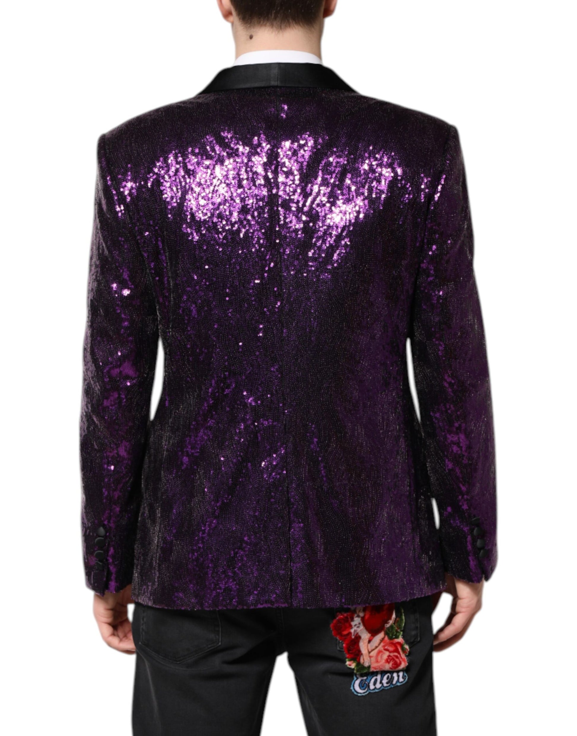 Dolce & Gabbana Purple SICILIA Sequin Embellish Coat Jacket Dolce & Gabbana