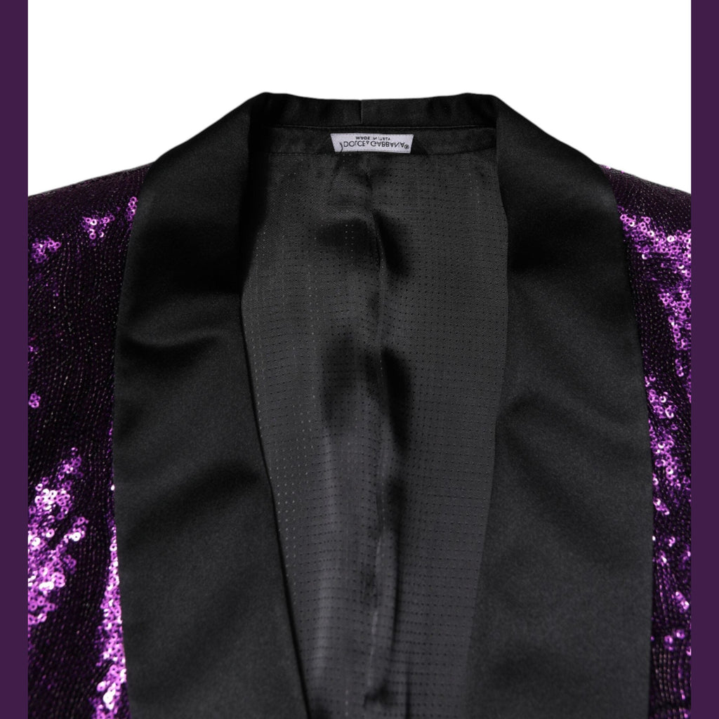 Dolce & Gabbana Purple SICILIA Sequin Embellish Coat Jacket