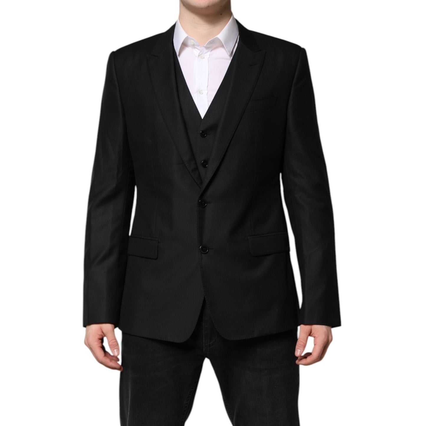 Dolce & Gabbana Black Single Breasted Suit 2 Piece Jacket Dolce & Gabbana