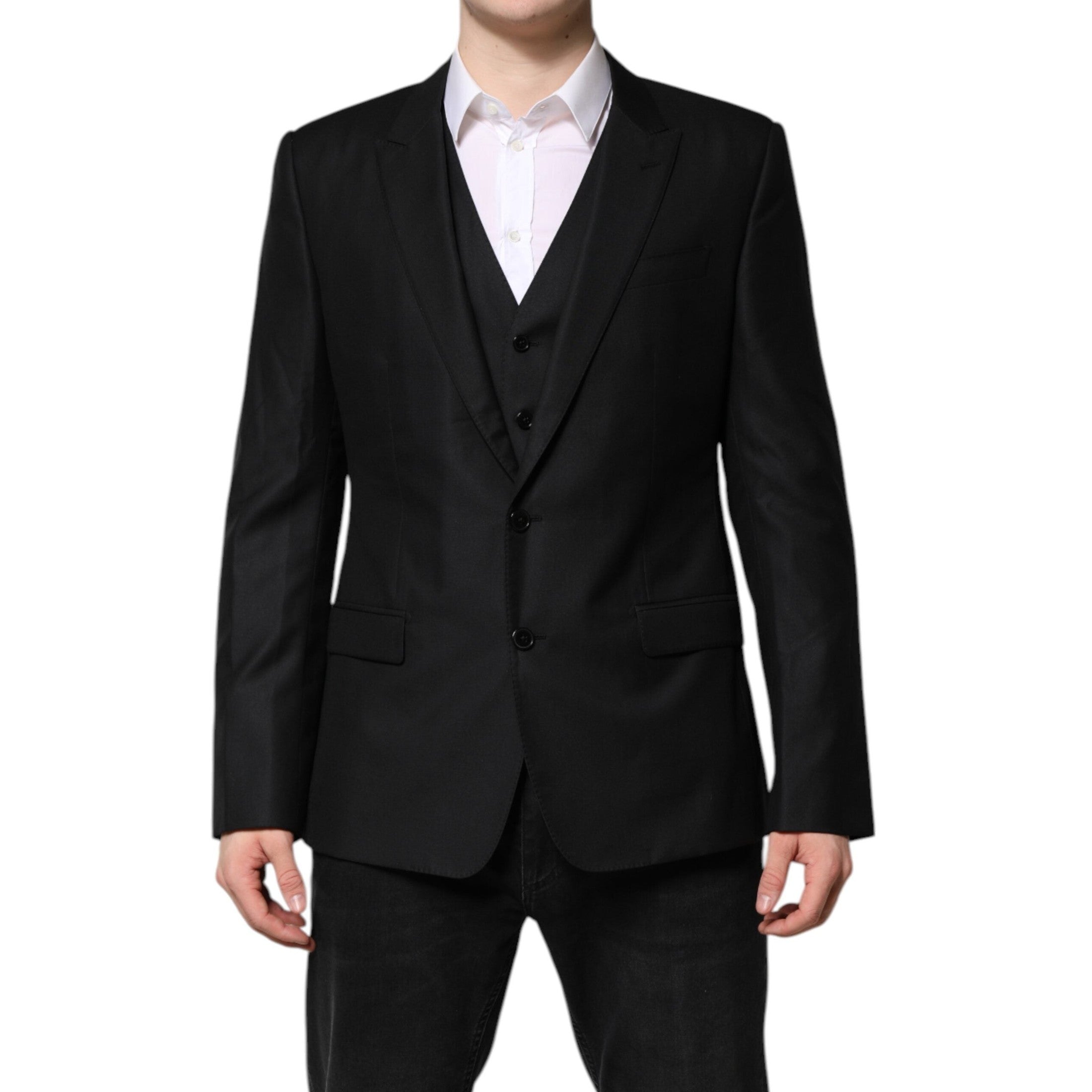 Dolce & Gabbana Black Single Breasted Suit 2 Piece Jacket