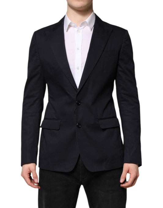 Dolce & Gabbana Dark Blue TAORMINA Cotton Blazer Suit Jacket Dolce & Gabbana