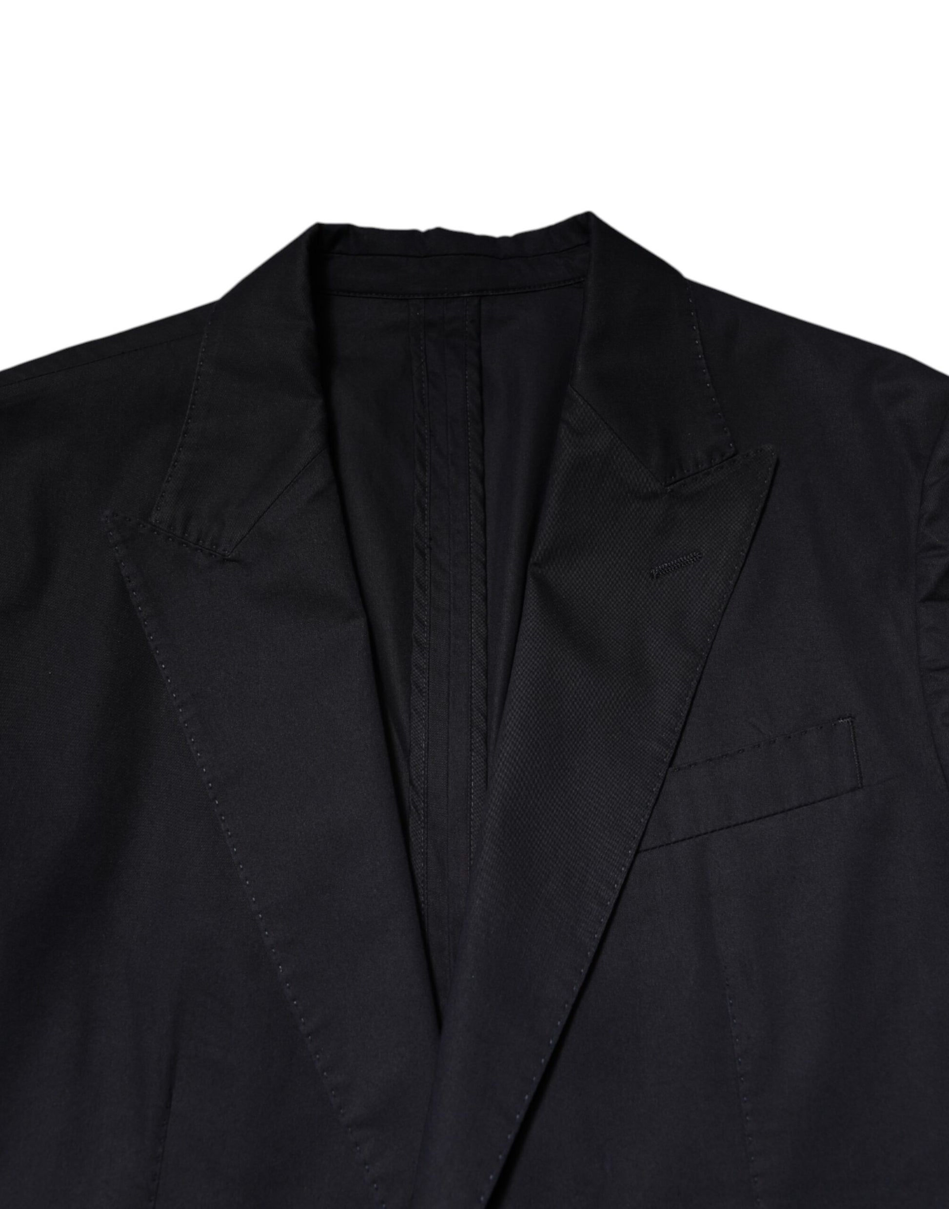 Dolce & Gabbana Dark Blue TAORMINA Cotton Blazer Suit Jacket Dolce & Gabbana