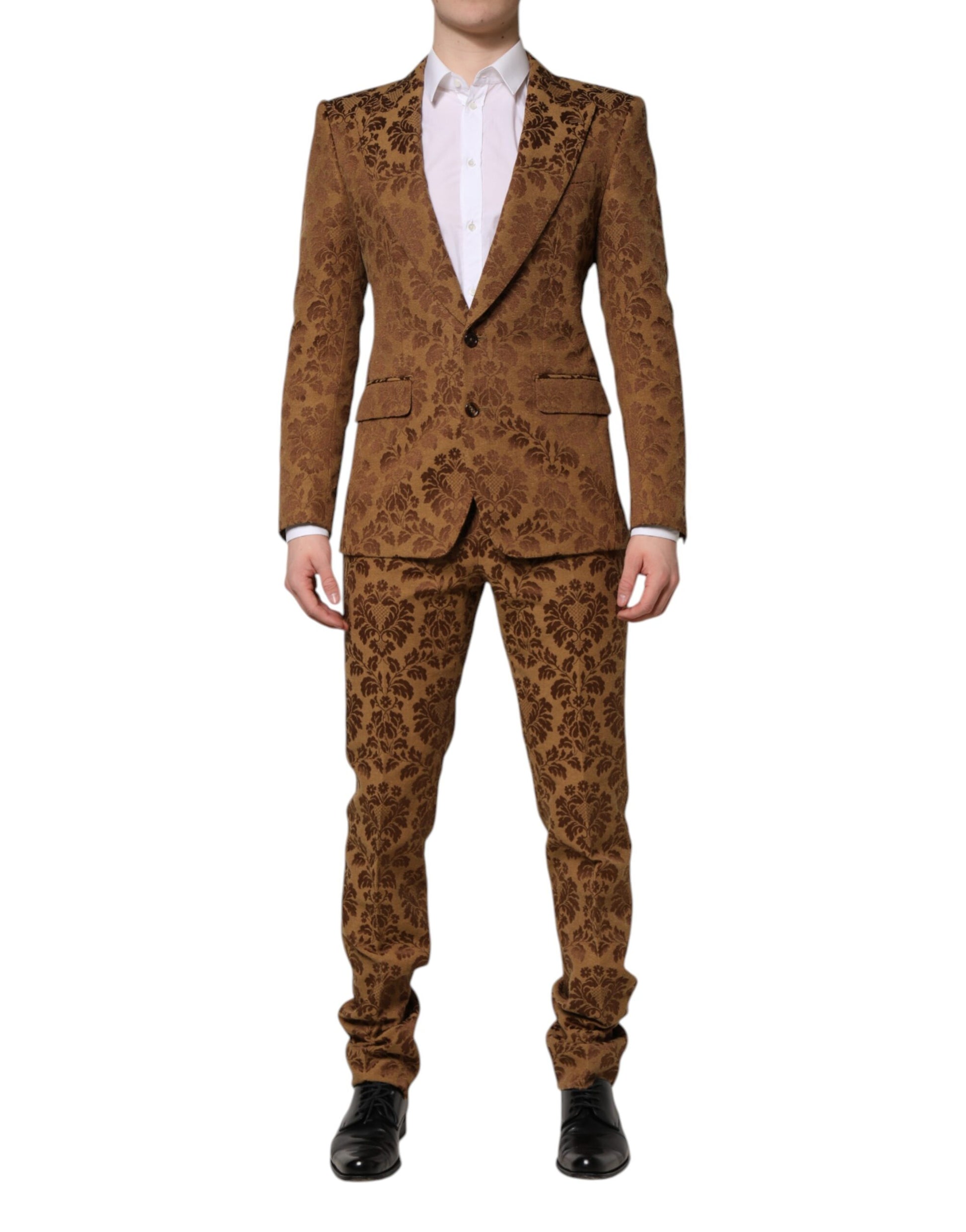 Dolce & Gabbana Brown Floral Jacquard SICILIA 2 Piece Suit Dolce & Gabbana