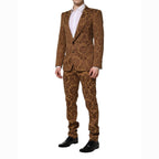 Dolce & Gabbana Brown Floral Jacquard SICILIA 2 Piece Suit