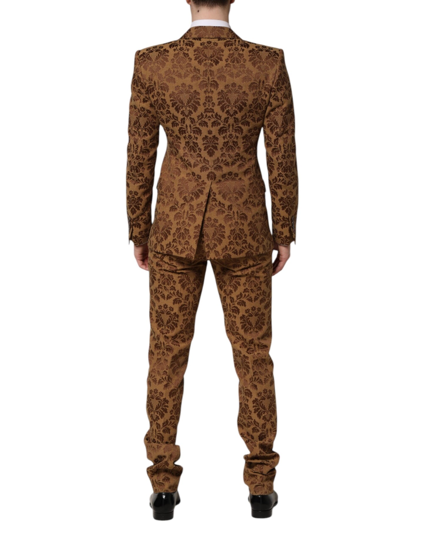 Dolce & Gabbana Brown Floral Jacquard SICILIA 2 Piece Suit Dolce & Gabbana