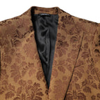 Dolce & Gabbana Brown Floral Jacquard SICILIA 2 Piece Suit