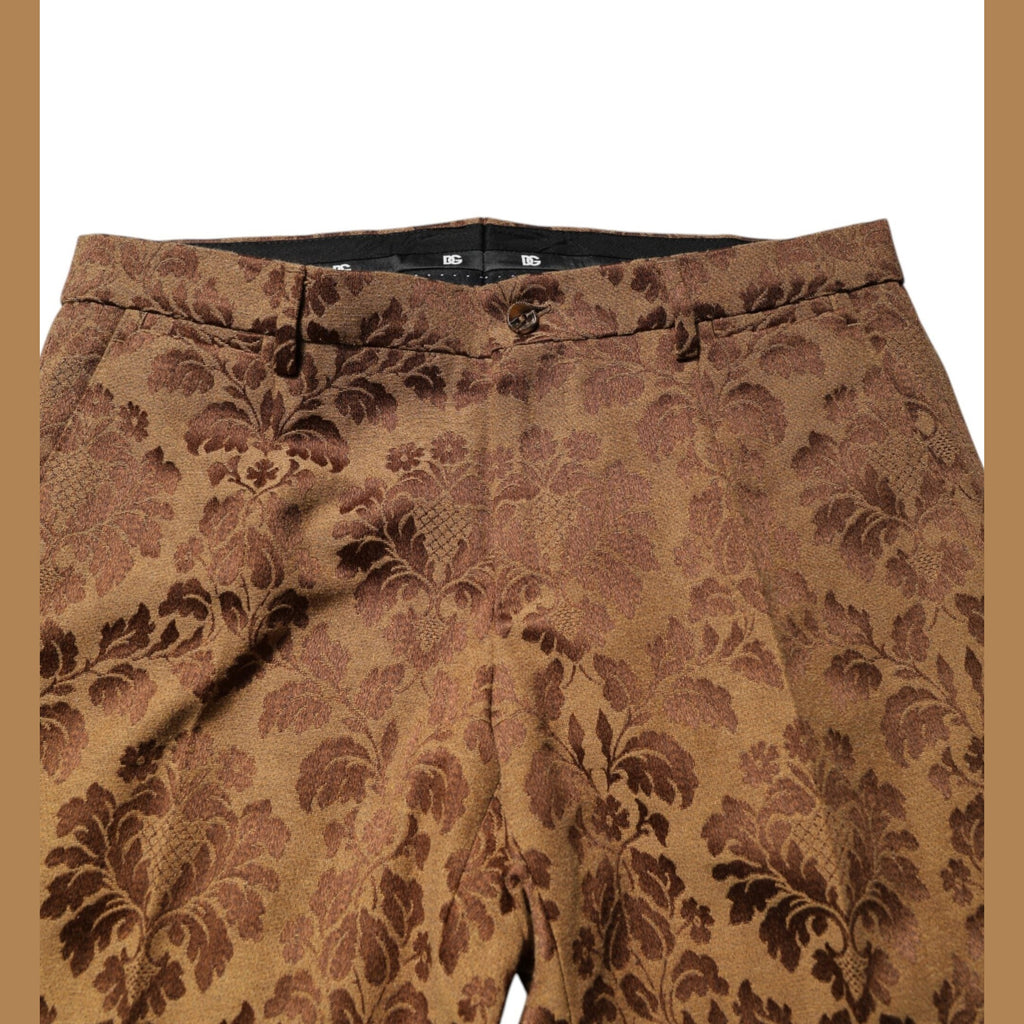 Dolce & Gabbana Brown Floral Jacquard SICILIA 2 Piece Suit