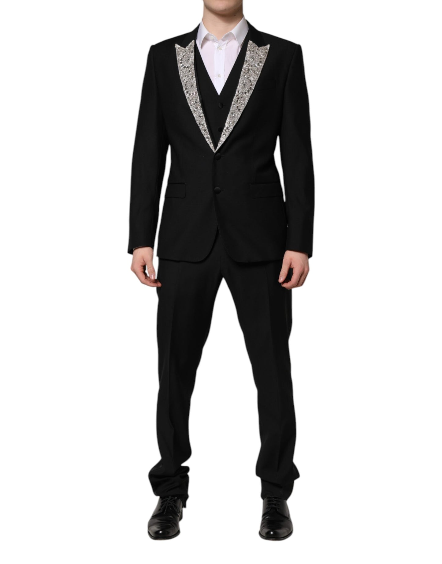 Dolce & Gabbana Black MARTINI Crystal Embellished 3 Pc Suit Dolce & Gabbana