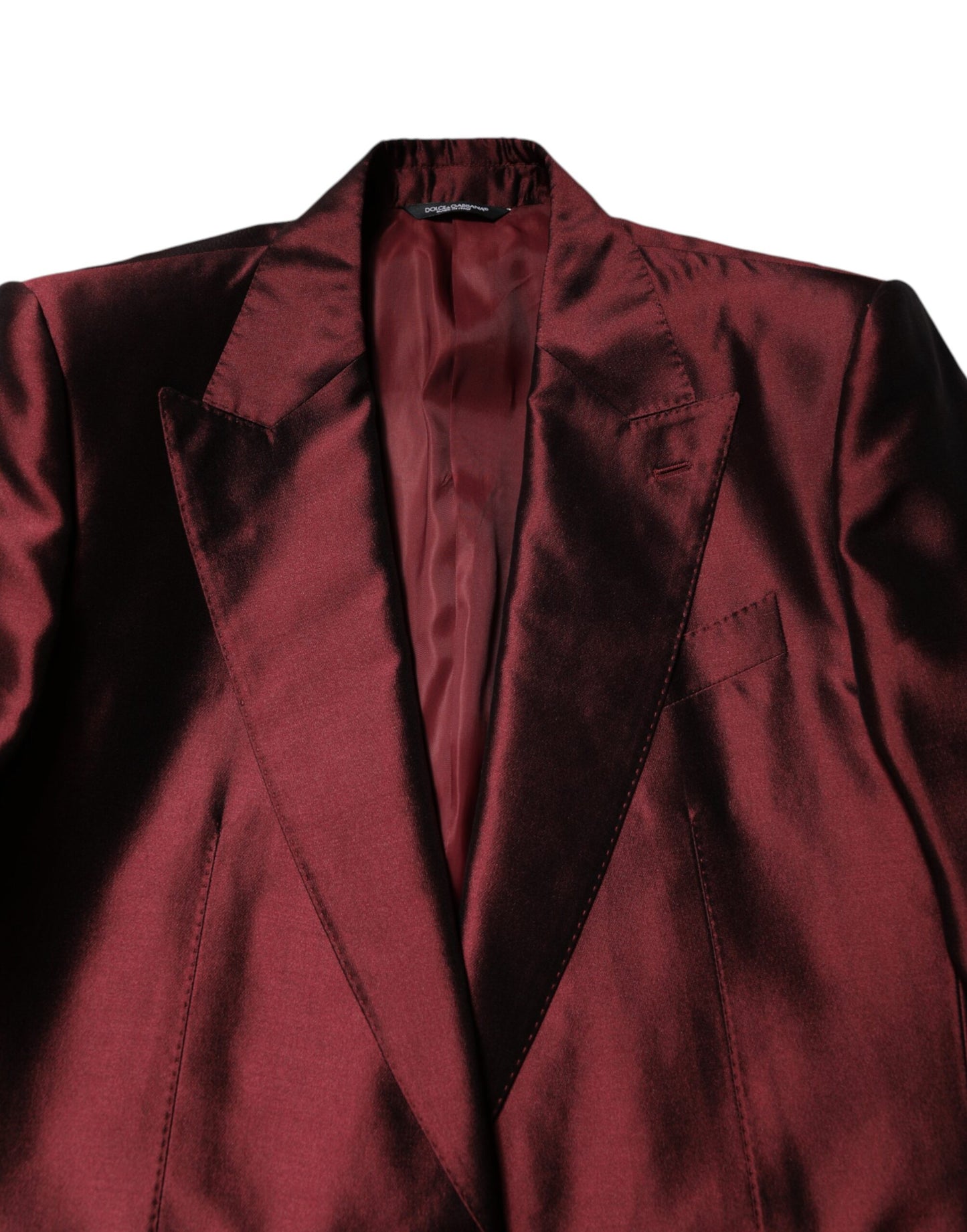Dolce & Gabbana Bordeaux Silk 2 Piece Single Breasted Suit Dolce & Gabbana