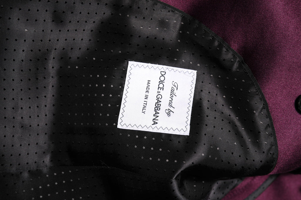 Dolce & Gabbana Dark Purple Silk 3Piece Single Breasted Suit - Eljoys Fashion 