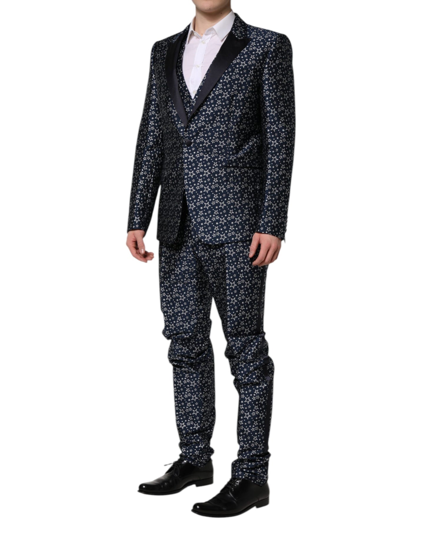 Dolce & Gabbana Blue MARTINI Star Jacquard 3 Piece Suit Dolce & Gabbana