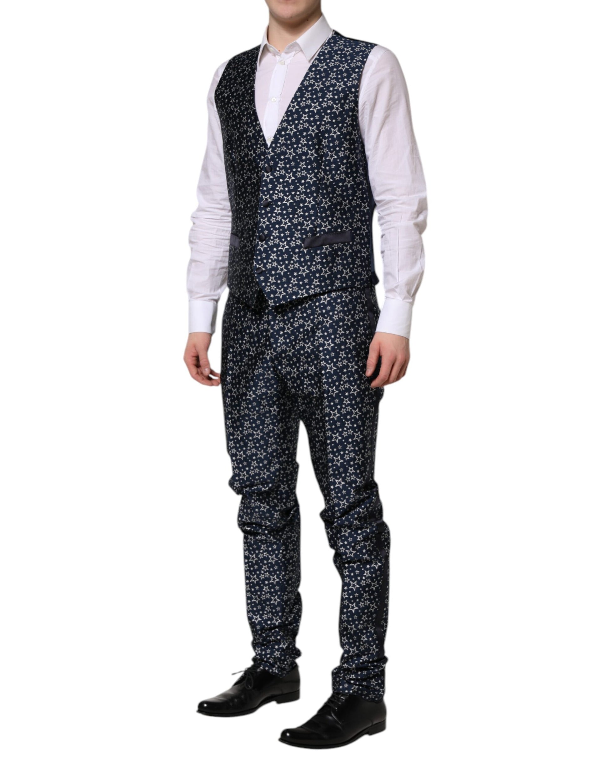Dolce & Gabbana Blue MARTINI Star Jacquard 3 Piece Suit Dolce & Gabbana
