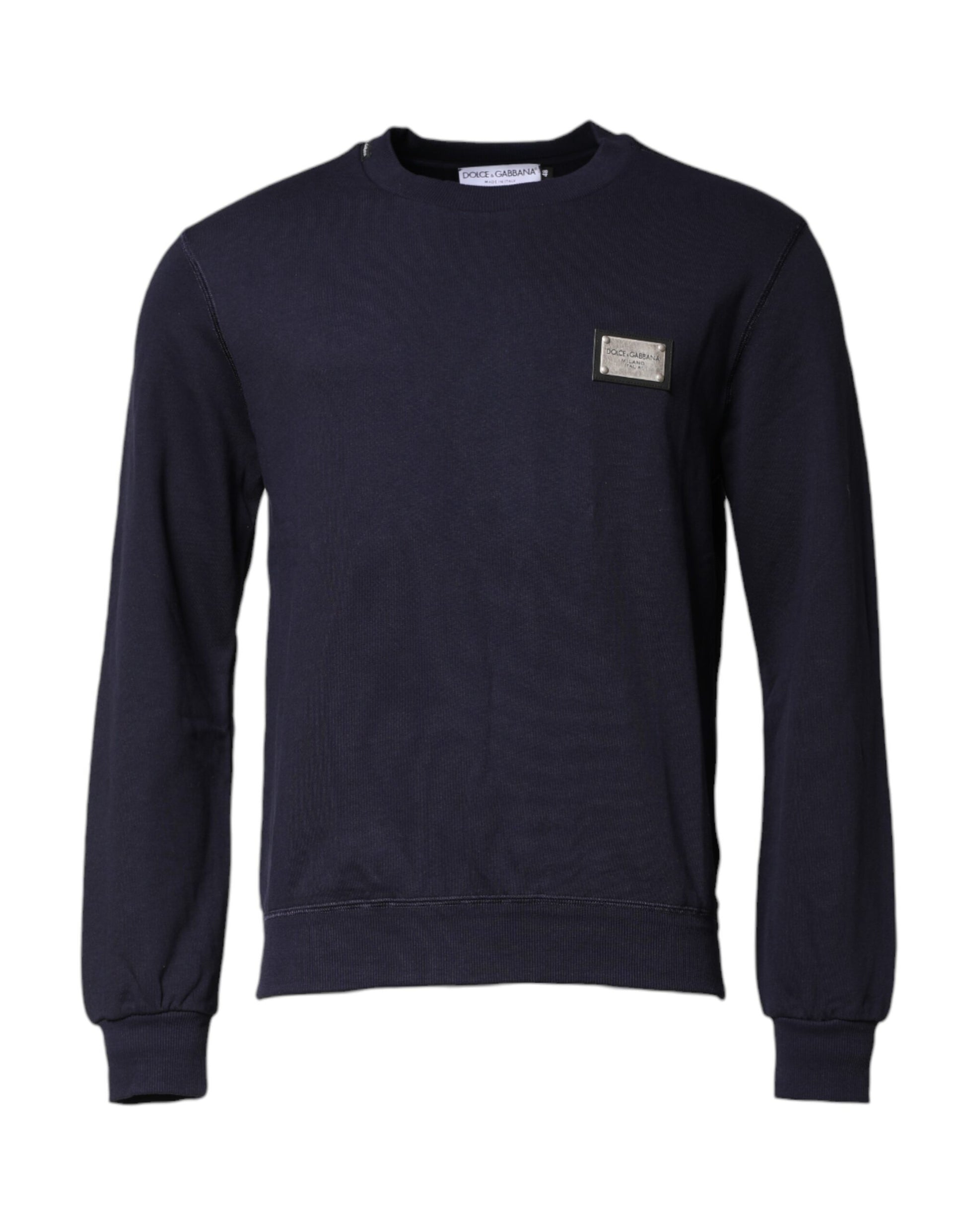Dolce & Gabbana Dark Blue Logo Crew Neck Pullover Sweater Dolce & Gabbana