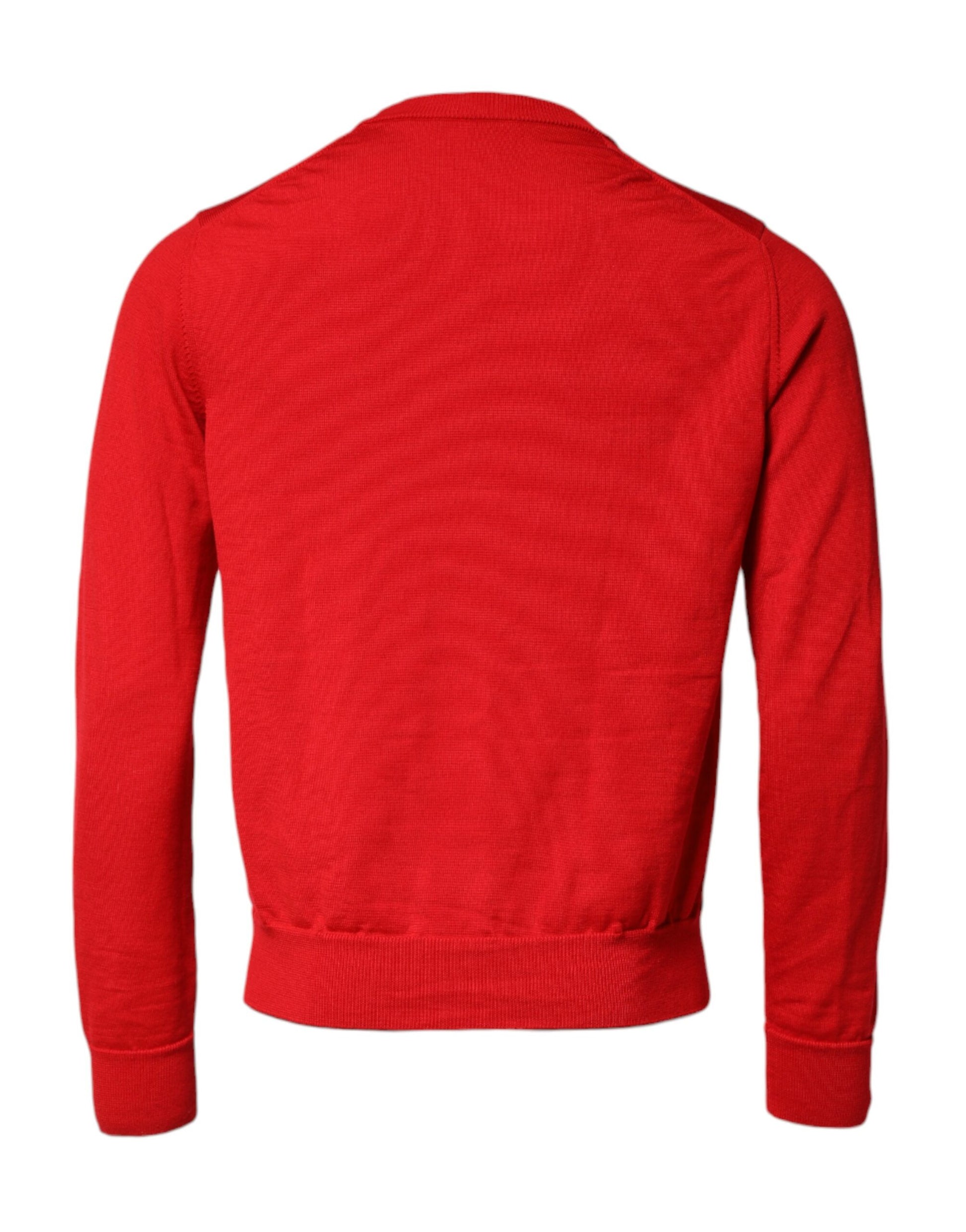 Dolce & Gabbana Red Eye Print Crew Neck Men Pullover Sweater Dolce & Gabbana