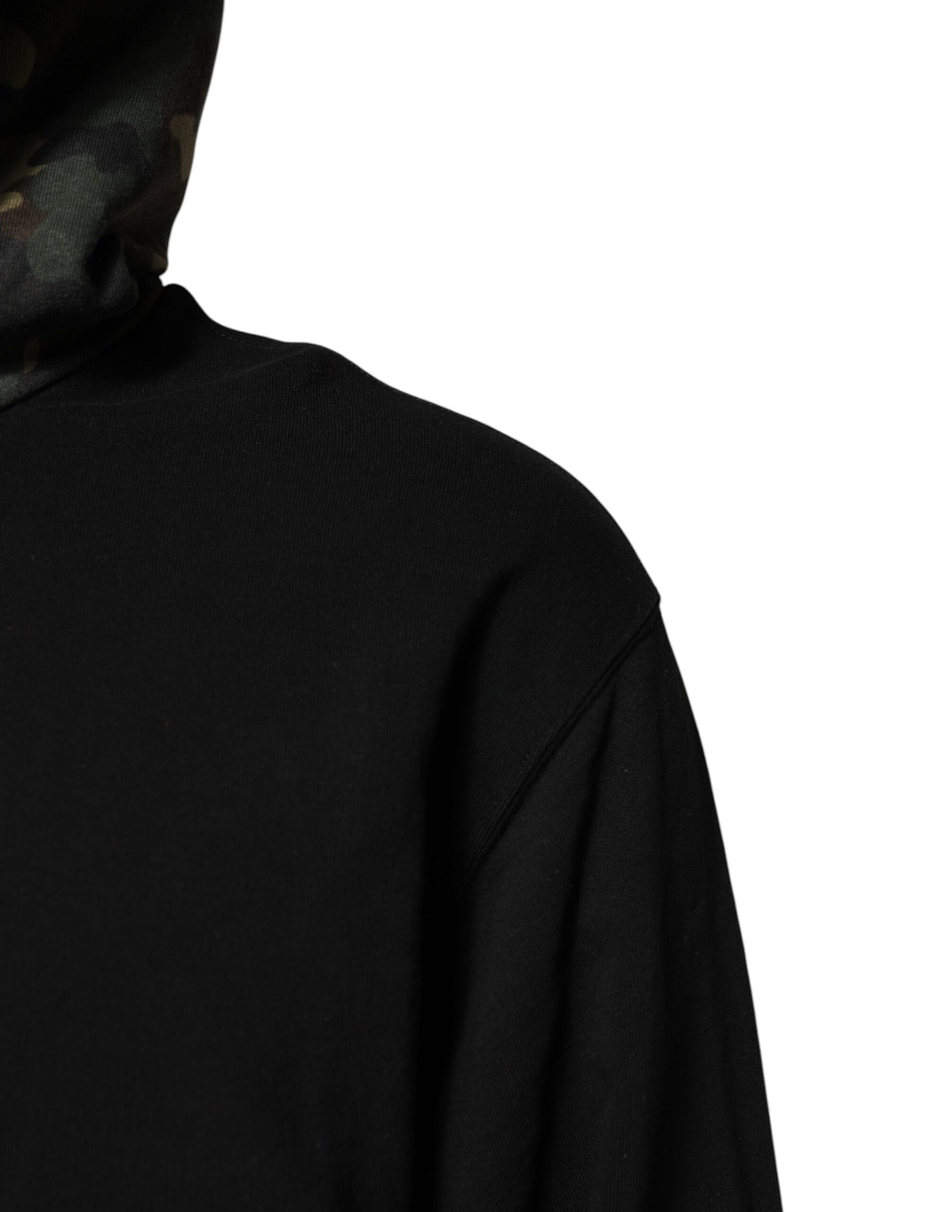 Dolce & Gabbana Black Camouflage Hooded Sweatshirt Sweater Dolce & Gabbana