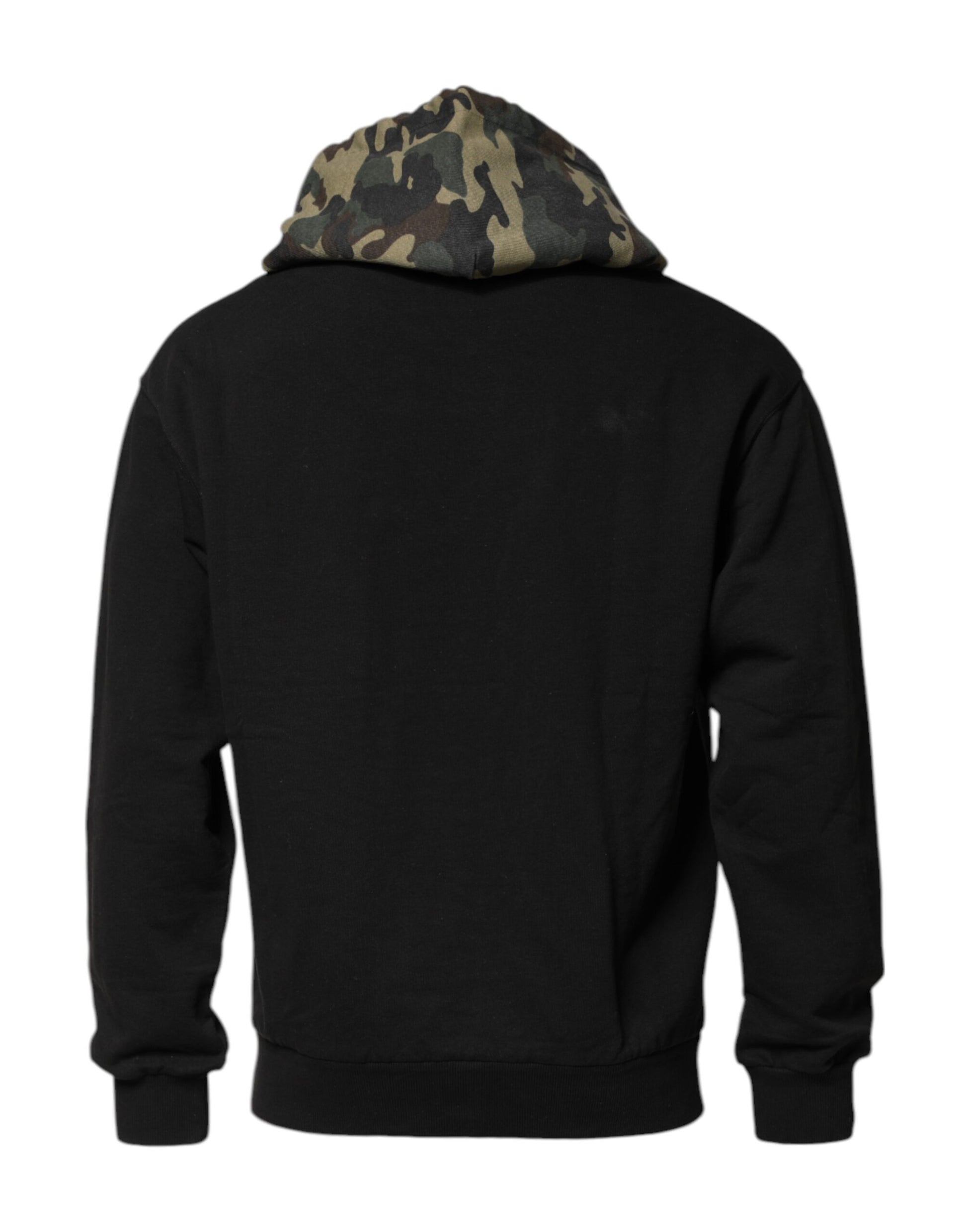 Dolce & Gabbana Black Camouflage Hooded Sweatshirt Sweater Dolce & Gabbana