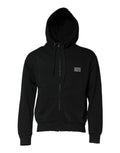 Dolce & Gabbana Black Logo Full Zip Hooded Men Sweatshirt Sweater - Eljoys Fashion 