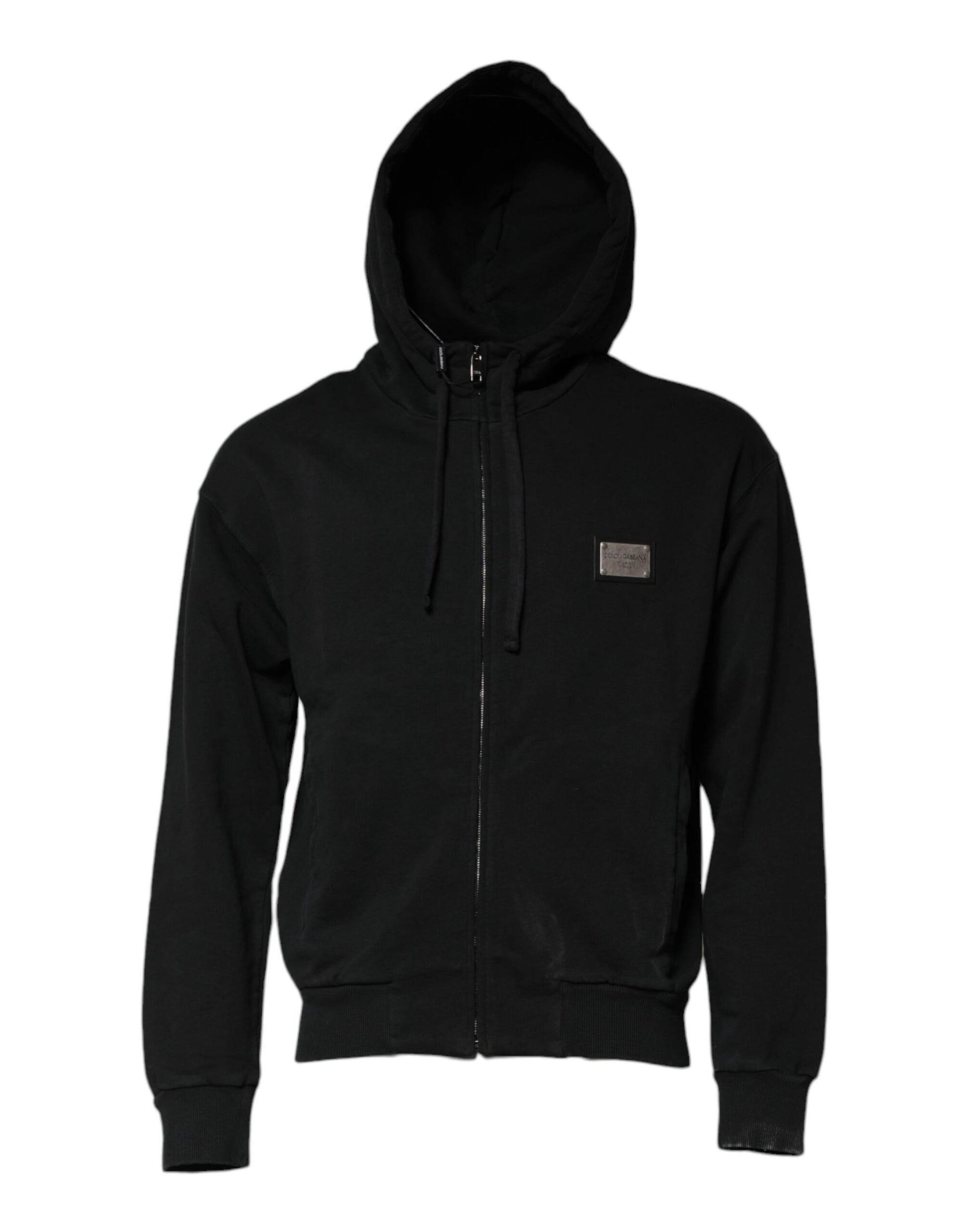 Dolce & Gabbana Black Logo Full Zip Hooded Men Sweatshirt Sweater Dolce & Gabbana