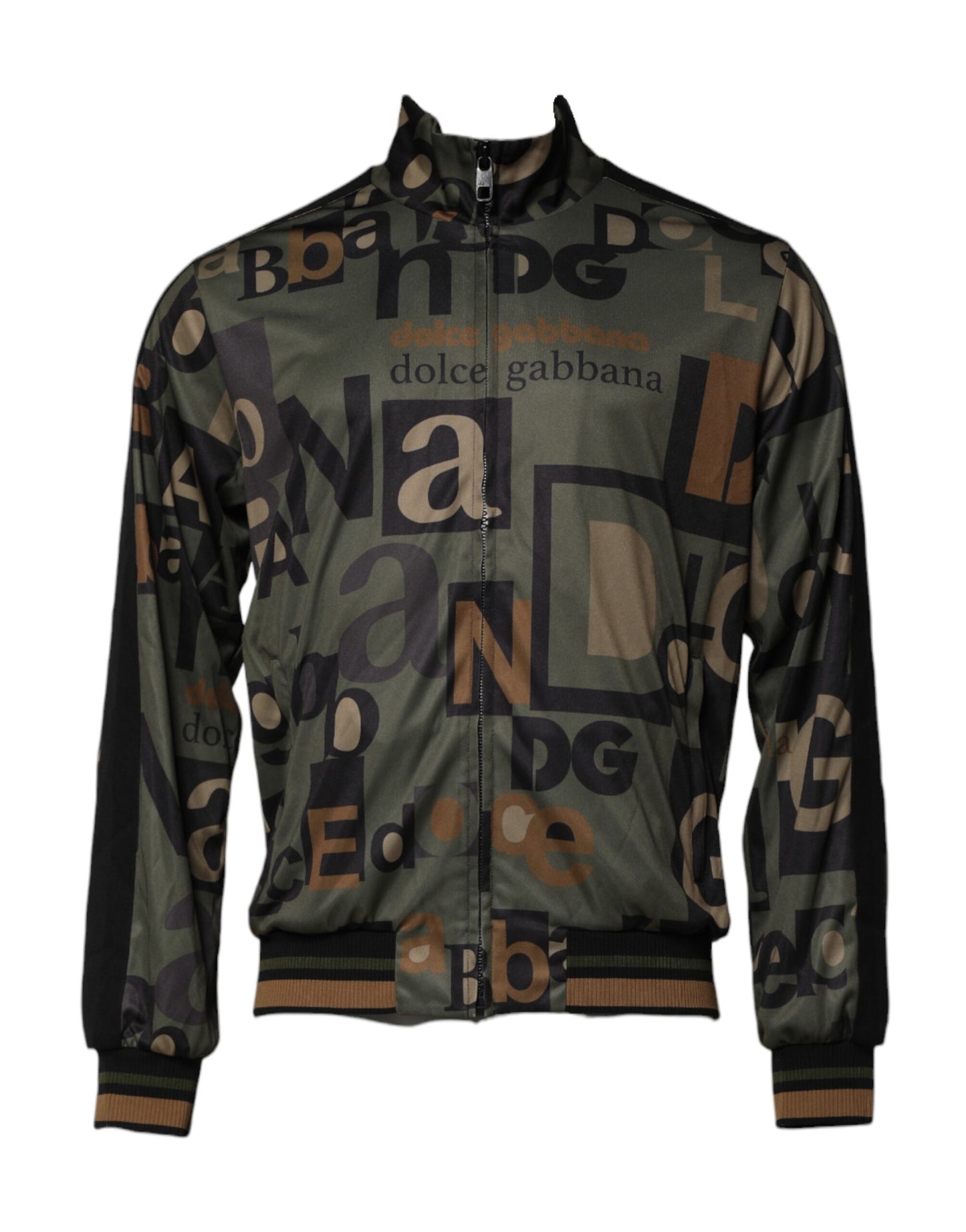 Dolce & Gabbana Multicolor Logo Full Zip Men Bomber Sweater Dolce & Gabbana