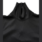 Dolce & Gabbana Black Polyester Turtleneck Pullover Sweater