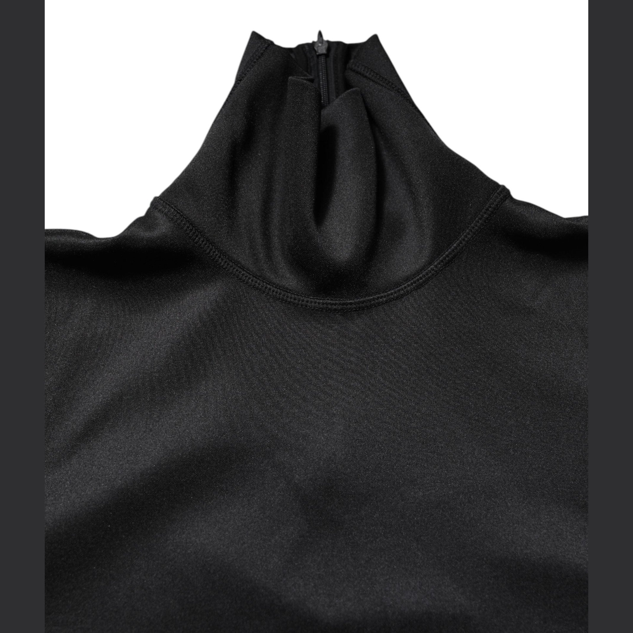 Dolce & Gabbana Black Polyester Turtleneck Pullover Sweater