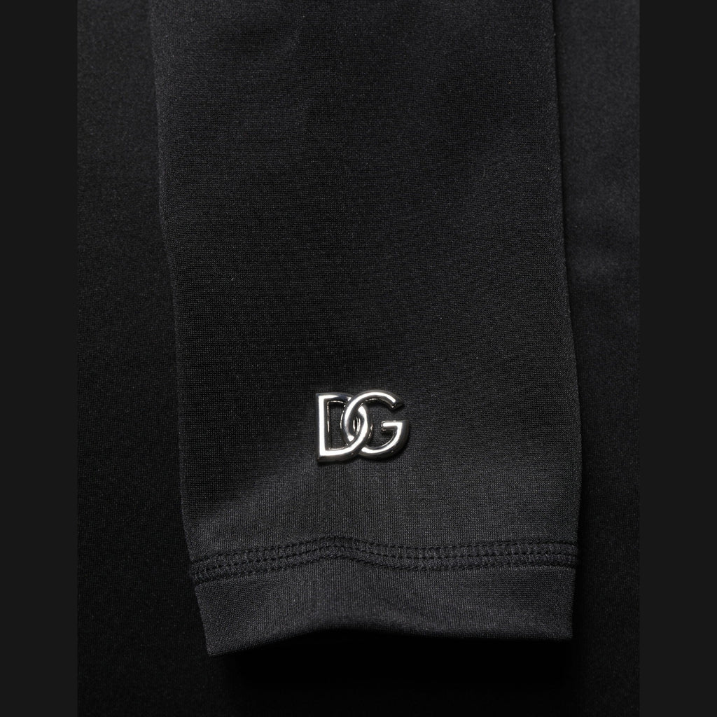 Dolce & Gabbana Black Polyester Turtleneck Pullover Sweater