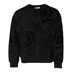 Dolce & Gabbana Black Printed Crew Neck Sweatshirt Sweater