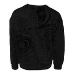 Dolce & Gabbana Black Printed Crew Neck Sweatshirt Sweater