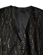 Dolce & Gabbana Black Lurex Dress Formal Men Waistcoat Vest