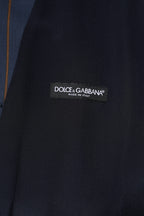 Dolce & Gabbana Blue Stripes Wool Formal Men Waistcoat Vest