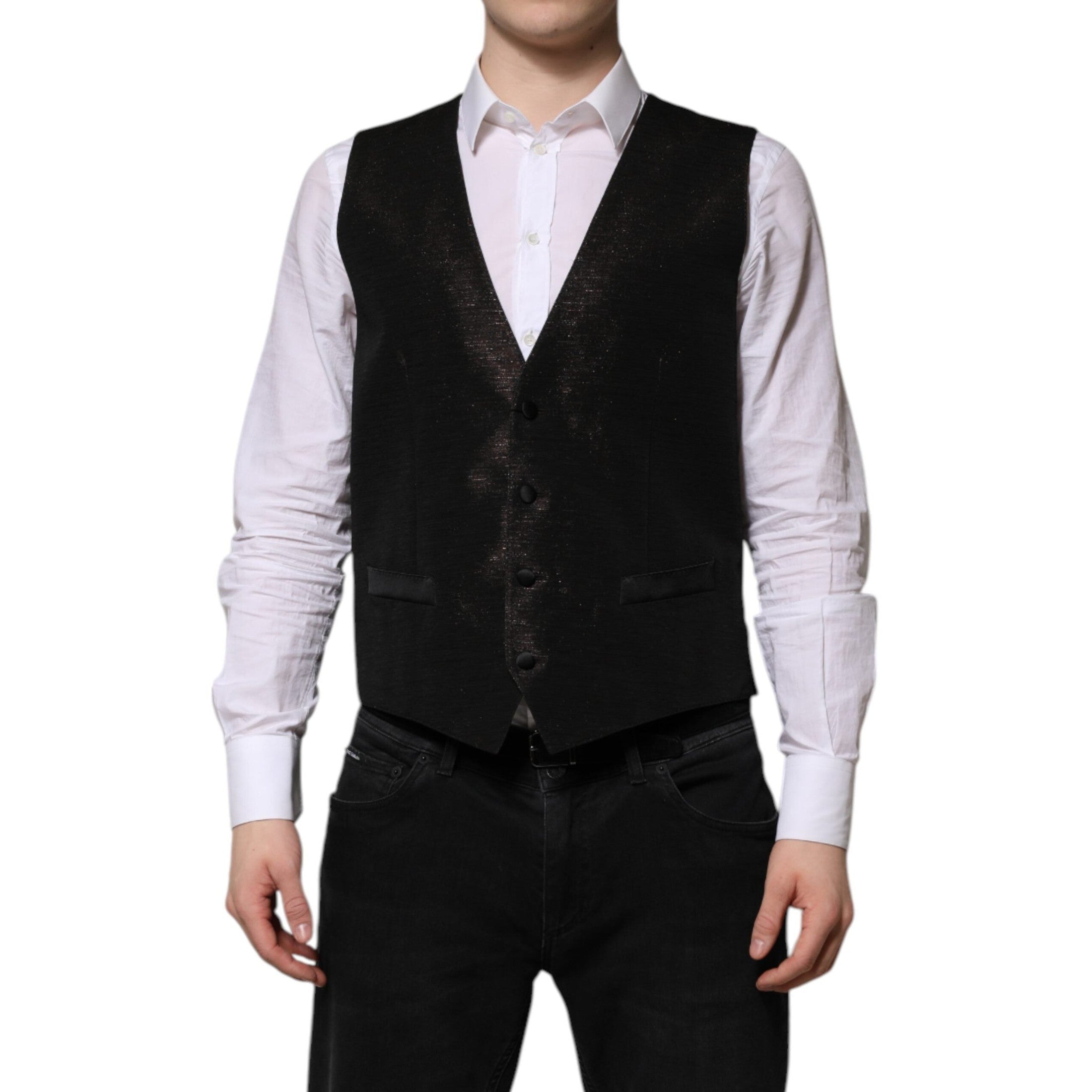 Dolce & Gabbana Dark Brown Dress Formal Men Waistcoat Vest