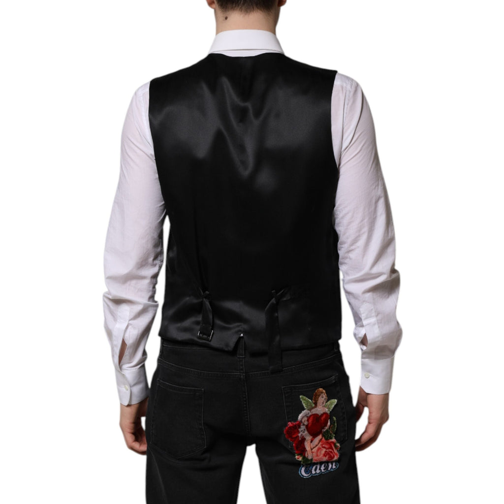 Dolce & Gabbana Dark Brown Dress Formal Men Waistcoat Vest