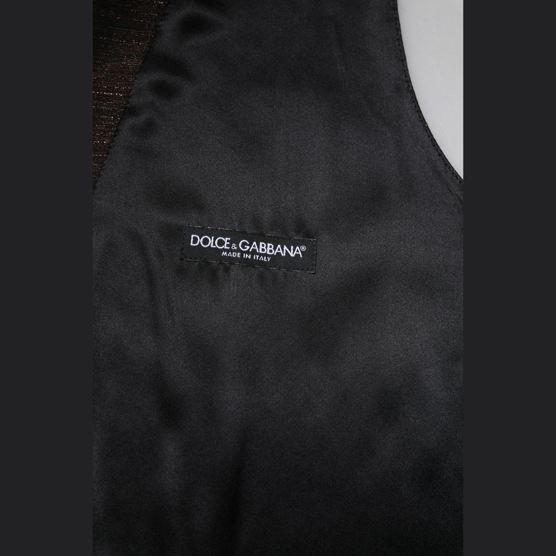 Dolce & Gabbana Dark Brown Dress Formal Men Waistcoat Vest