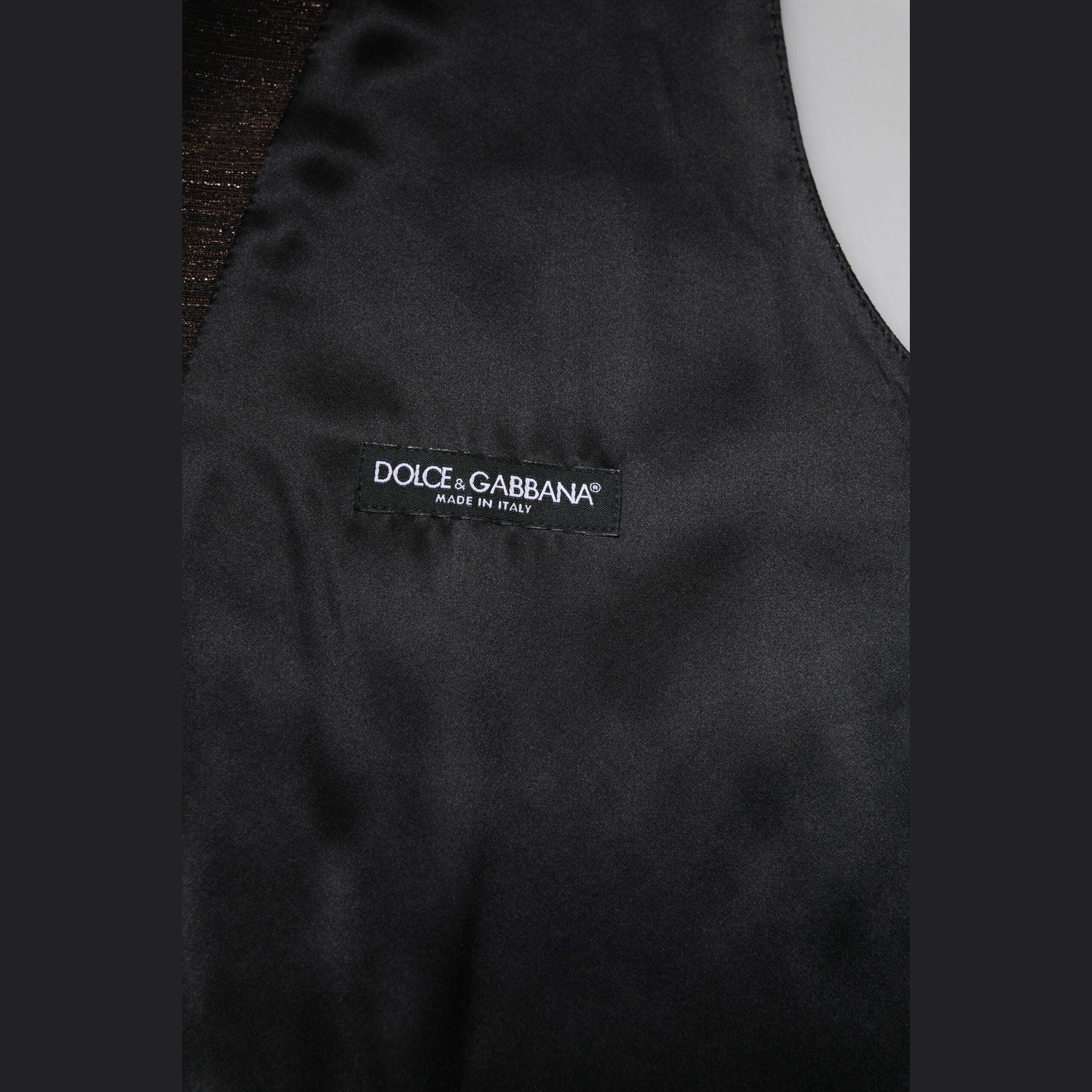 Dolce & Gabbana Dark Brown Dress Formal Men Waistcoat Vest