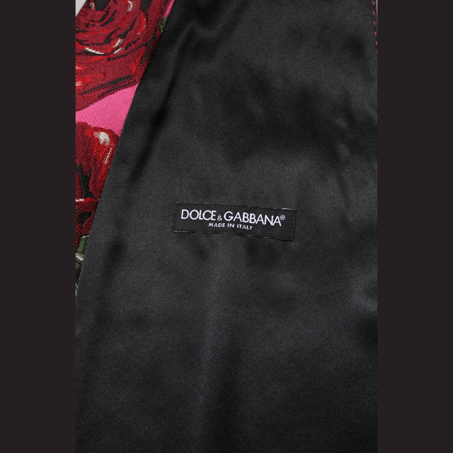 Dolce & Gabbana Pink Floral Satin Formal Men Waistcoat Vest Dolce & Gabbana