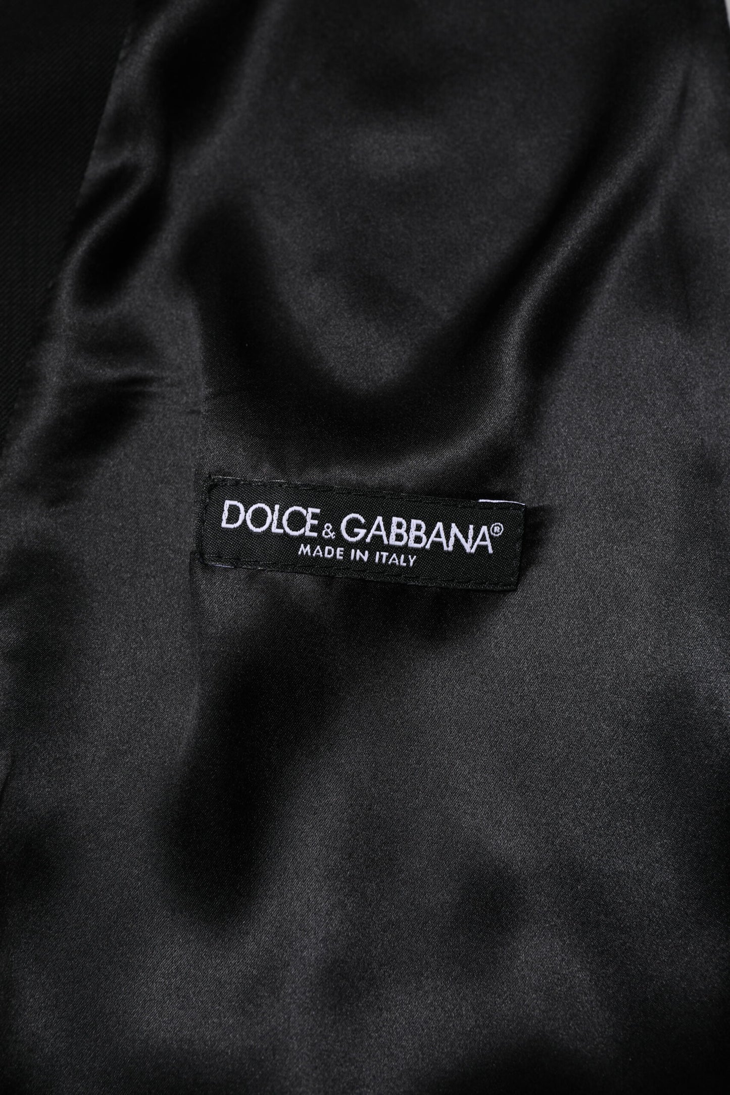 Dolce & Gabbana Black Wool Dress Formal Men Waistcoat Vest Dolce & Gabbana