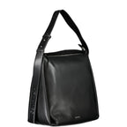 Calvin Klein black polyester women's bag with sleek design and top handles, ideal for everyday use.