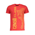 Cavalli Class Rosso cotton men's T-shirt with a classic fit and short sleeves, featuring a subtle logo on the chest.