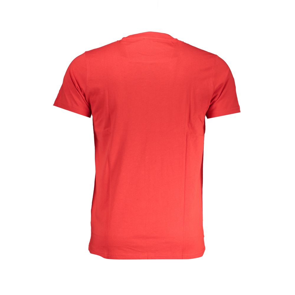 Cavalli Class Rosso cotton men's T-shirt with a classic fit and short sleeves, featuring the brand's logo on the chest.