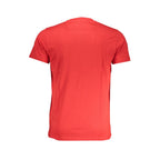 Cavalli Class Rosso cotton men's T-shirt with a classic fit and short sleeves, featuring the brand's logo on the chest.