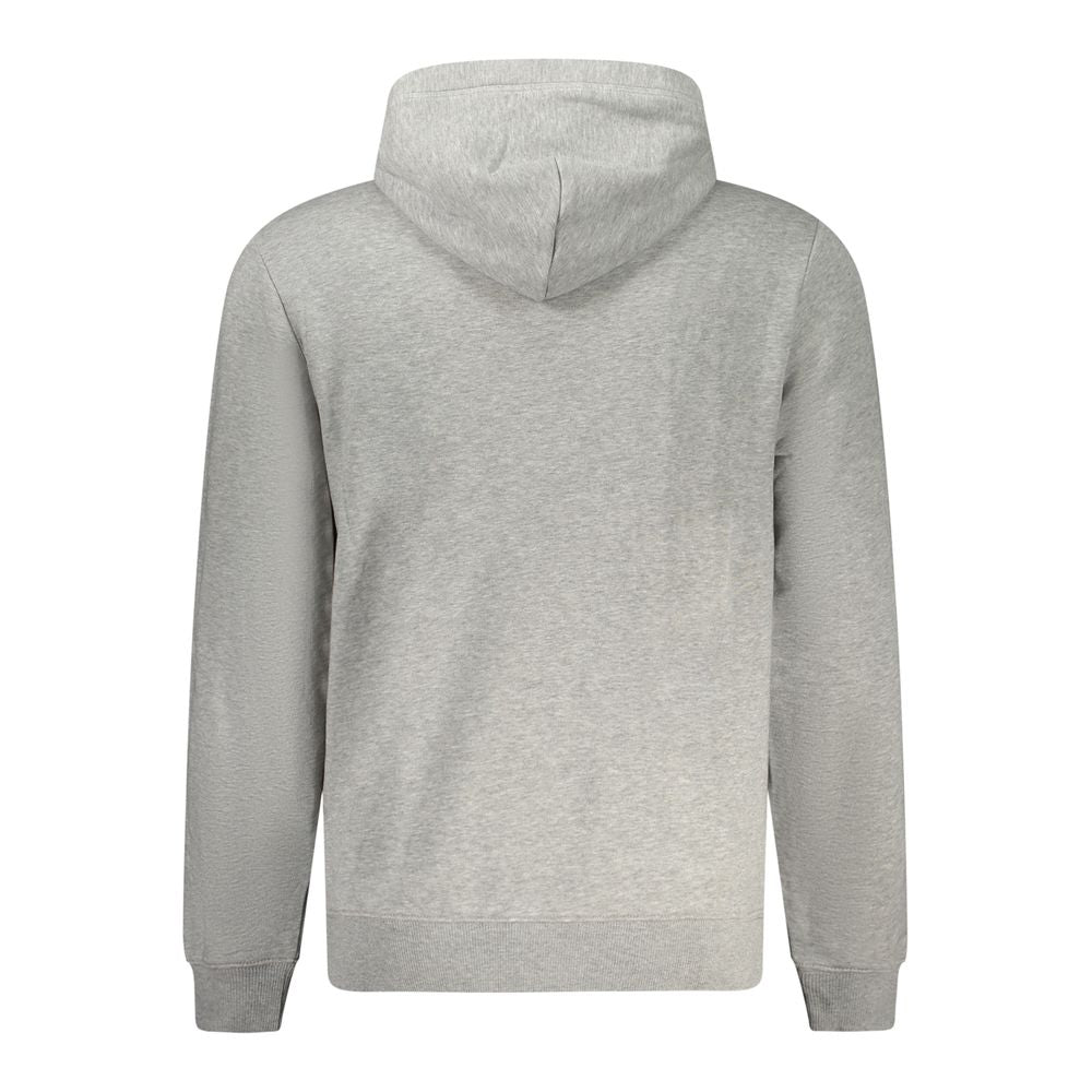 Gray Napapijri cotton men's sweatshirt with a relaxed fit and subtle branding, ideal for casual wear.